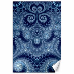 Royal Blue Swirls Canvas 20  X 30  by SpinnyChairDesigns