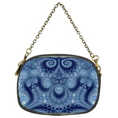 Royal Blue Swirls Chain Purse (one Side) by SpinnyChairDesigns