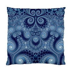 Royal Blue Swirls Standard Cushion Case (one Side) by SpinnyChairDesigns