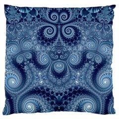 Royal Blue Swirls Standard Flano Cushion Case (two Sides) by SpinnyChairDesigns