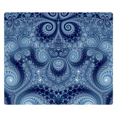 Royal Blue Swirls Double Sided Flano Blanket (small)  by SpinnyChairDesigns