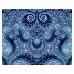 Royal Blue Swirls Double Sided Flano Blanket (medium)  by SpinnyChairDesigns