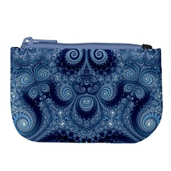 Royal Blue Swirls Large Coin Purse by SpinnyChairDesigns