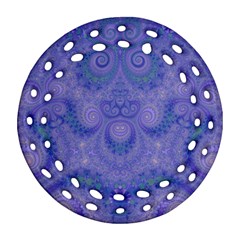 Mystic Purple Swirls Ornament (round Filigree) by SpinnyChairDesigns