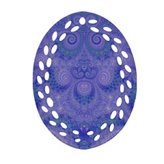 Mystic Purple Swirls Oval Filigree Ornament (two Sides) by SpinnyChairDesigns