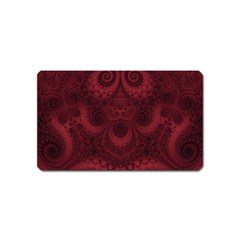 Burgundy Wine Swirls Magnet (name Card) by SpinnyChairDesigns