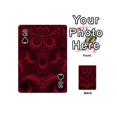Burgundy Wine Swirls Playing Cards 54 Designs (mini) by SpinnyChairDesigns