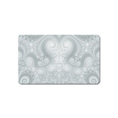 Ash Grey White Swirls Magnet (name Card) by SpinnyChairDesigns