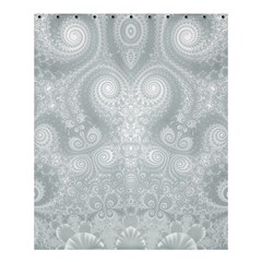 Ash Grey White Swirls Shower Curtain 60  X 72  (medium)  by SpinnyChairDesigns