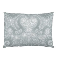 Ash Grey White Swirls Pillow Case (two Sides)