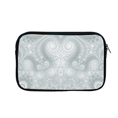 Ash Grey White Swirls Apple Macbook Pro 13  Zipper Case by SpinnyChairDesigns