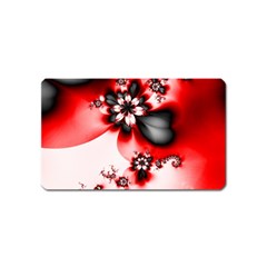 Abstract Red Black Floral Print Magnet (name Card) by SpinnyChairDesigns