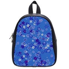 Cornflower Blue Floral Print School Bag (small)