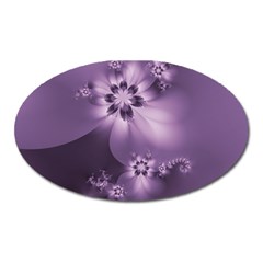 Royal Purple Floral Print Oval Magnet by SpinnyChairDesigns