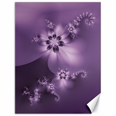 Royal Purple Floral Print Canvas 18  X 24  by SpinnyChairDesigns