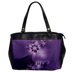 Royal Purple Floral Print Oversize Office Handbag by SpinnyChairDesigns
