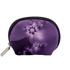 Royal Purple Floral Print Accessory Pouch (small) by SpinnyChairDesigns