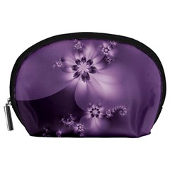 Royal Purple Floral Print Accessory Pouch (Large)