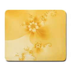 Saffron Yellow Floral Print Large Mousepads by SpinnyChairDesigns