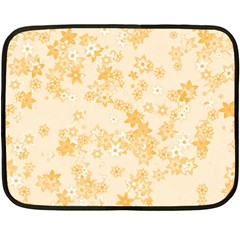 Yellow Flowers Floral Print Double Sided Fleece Blanket (mini)  by SpinnyChairDesigns