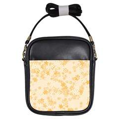 Yellow Flowers Floral Print Girls Sling Bag by SpinnyChairDesigns