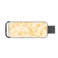 Yellow Flowers Floral Print Portable Usb Flash (one Side) by SpinnyChairDesigns