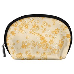 Yellow Flowers Floral Print Accessory Pouch (large) by SpinnyChairDesigns