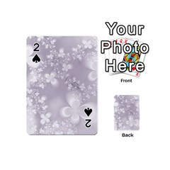 Pale Mauve White Flowers Playing Cards 54 Designs (mini) by SpinnyChairDesigns