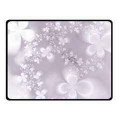 Pale Mauve White Flowers Double Sided Fleece Blanket (small)  by SpinnyChairDesigns