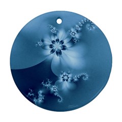 Steel Blue Flowers Ornament (Round)