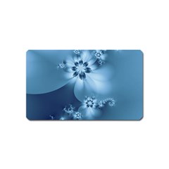 Steel Blue Flowers Magnet (name Card) by SpinnyChairDesigns