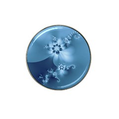 Steel Blue Flowers Hat Clip Ball Marker (10 pack)