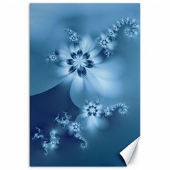 Steel Blue Flowers Canvas 20  x 30 