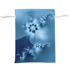 Steel Blue Flowers  Lightweight Drawstring Pouch (XL)