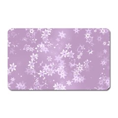 Lavender And White Flowers Magnet (rectangular) by SpinnyChairDesigns