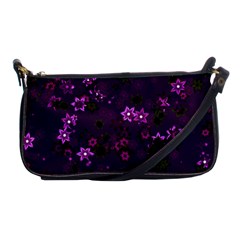 Purple Flowers Shoulder Clutch Bag