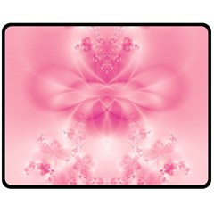 Pink Floral Pattern Fleece Blanket (medium)  by SpinnyChairDesigns