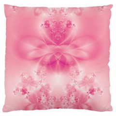 Pink Floral Pattern Large Cushion Case (two Sides) by SpinnyChairDesigns