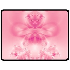 Pink Floral Pattern Double Sided Fleece Blanket (large)  by SpinnyChairDesigns