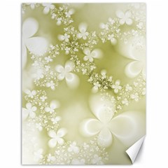 Olive Green With White Flowers Canvas 18  X 24 