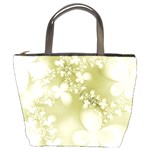 Olive Green With White Flowers Bucket Bag Front