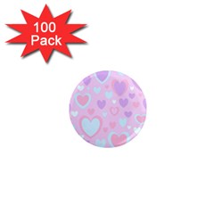 Unicorn Hearts 1  Mini Magnets (100 Pack) 