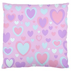 Unicorn Hearts Large Flano Cushion Case (one Side) by MooMoosMumma