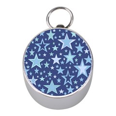 Stars Blue Mini Silver Compasses by MooMoosMumma