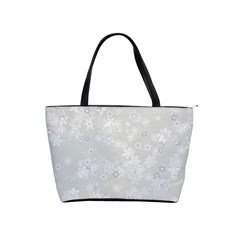 Ash Grey Floral Pattern Classic Shoulder Handbag