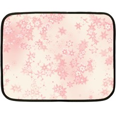 Baby Pink Floral Print Fleece Blanket (mini) by SpinnyChairDesigns