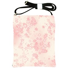 Baby Pink Floral Print Shoulder Sling Bag by SpinnyChairDesigns