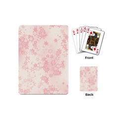 Baby Pink Floral Print Playing Cards Single Design (mini) by SpinnyChairDesigns