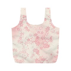 Baby Pink Floral Print Full Print Recycle Bag (m) by SpinnyChairDesigns
