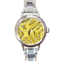 Golden Wave Round Italian Charm Watch by Sabelacarlos